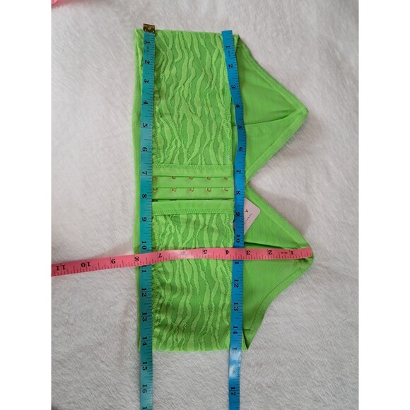 Savage x Fenty All Over Me Lace Bandeau Bralette Green Tea Strapless Size 1X - Picture 6 of 7